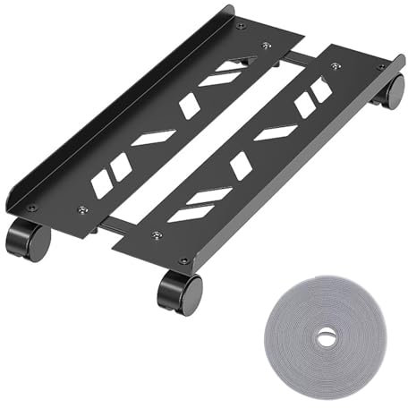 PC Ständer, PC Halterung Unter Schreibtisch,Metall PC Ständer für PC-Tower, Computer Desktop Ständer, Universal verstellbare CPU Ständer mit Rollen,für PC Tower, Drucker, Topfpflanzen verwendet Werden