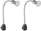 ledscom.de 2 Stück Steckdosenlampe LESCH Leselampe Schwanenhals Schalter chrom/schwarz + GU10 LED, PAR16, warmweiß, 374lm, 70°, 3-Stufen-Dimmer