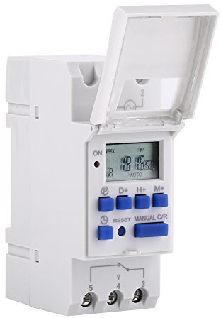 Temporizador Programable, LCD Digital de Alimentación Temporizador Programable Semanal Interruptor de relé Carril DIN Temporizador Electrónico Programable Semanal con 16 (220V
