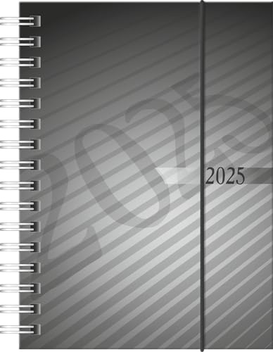 rido/idé Taschenkalender Modell perfect/Technik I (2025), 2 Seiten = 1 Woche, A6, 160 Seiten, PP-Einband, anthrazit