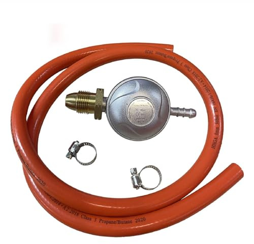SMETA Propane Gas Regulator Valve 30 Mbar Outlet Pressure for Barbecue 1M Hose