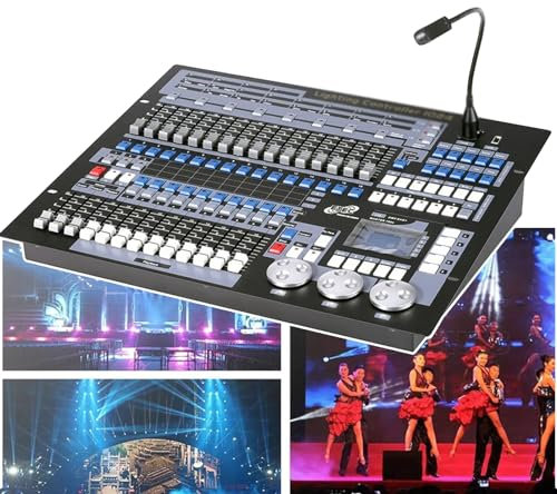 LNNLOO 1024 Dmx 512 Dj Controller, Dj Light Controller, LCD Display, Voice Mode, Maximum Control (96), Program Yourself, Simple Interface, For Beginner, Light Shows, Party,Black