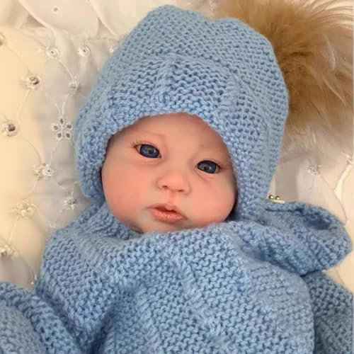 BNNPUU Reborn Babypuppe 20 Zoll Reborn Babys Lebensechte Puppe Sieht aus wie EIN echtes Baby Geschlossene Augen Lächelndes Mädchen handgefertigte waschbar Puppen weichen Vinyl Körper