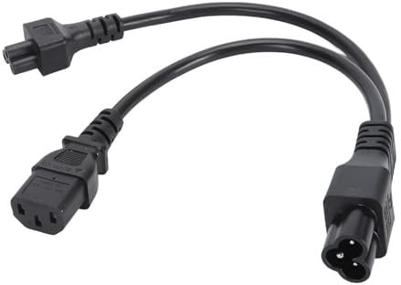IEC 320 C6-Stecker auf C5 C13-Buchse, Splitter-Adapterkabel, Y-Split-Netzkabel mit PVC-Material für Laptops, Schreibtischlampen, Lautsprecher, LCD-Monitore