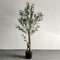 EXCLURA Kunstbaum Künstlicher Olivenbaum im Topf für Drinnen, Künstliche Olivenbäume für Büro, Haus, Wohnzimmer, Heimdeko, Künstlicher Baum mit Realistischen Blättern, Stamm und Ästen(120cm(47 1/4))