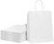30 White Paper Bags, White Gift Wrap Bags with Handles Kraft Paper Party Bags for Party, Birthday, White Paper Bags Supplies, Single size 21 * 11 * 27 cm (White)