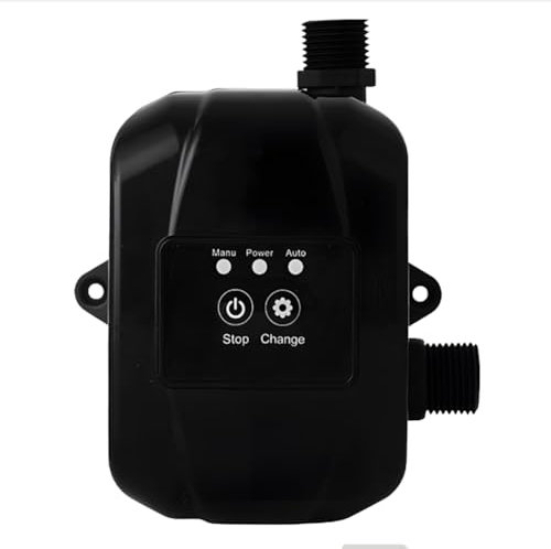 Pluuttiem Pompa di aumento della pressione 'acqua per casa, 24 V, pompa automatica di aumento della pressione 'acqua per doccia, pompa di circolazione 'acqua, nero, spina EU
