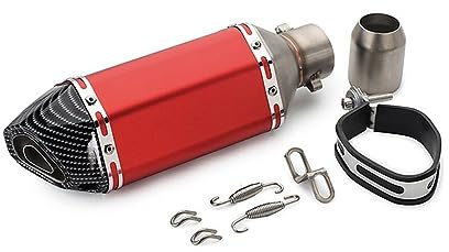 GXSAI Schalldämpfer Auspuffrohr Für MP3 500 Für Piaggio Beverly 300 Für BYQ 100T Für Medley Liberty 150 125 35-51mm Motorrad Roller ATV Auspuff Rohr Escape Moto(rot)