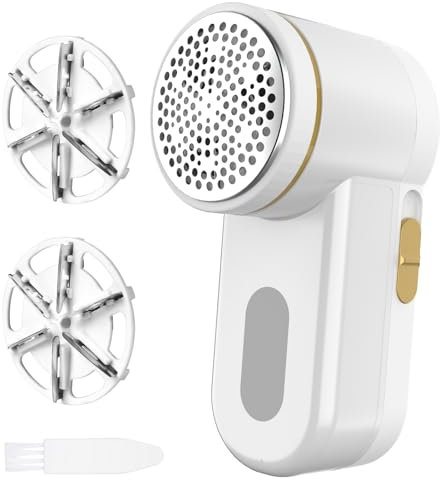Z-TIISON Electric Lint Remover, Portable Fabric Shaver Defuzzer with 6-Leaf Blades, Dual Protection, Removable Bin, Quickly Remove Fuzz, Lint Balls, Pills, Bobbles from Clothes Couch&Carpet
