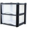 Neat. 2 Plastic Storage Drawers Unit with See-Through Drawers, Compact Vertical Design – Durable Plastic, Ideal for Organizing Office Crafts, and Household Items, 40cm x L39cm x W39cm - Black/Clear