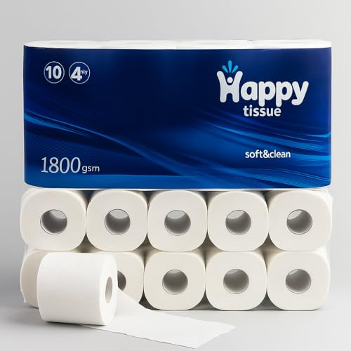 by Happy Toilet Roll, 4-Ply Embossed, Soft and Gentle, 70 Rolls (Pack of 1), 460 Sheets per Roll | Family Soft Toilet Tissue | Toilet Rolls