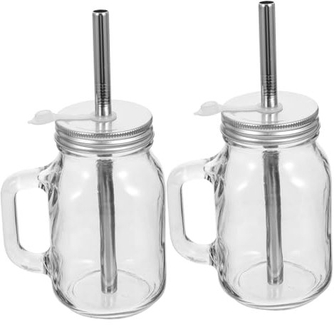 HOLIDYOYO 2 Set da 650 Ml di Bottiglia di Succo in Liscio con Paglia Spessa Stile Tazza da Tè