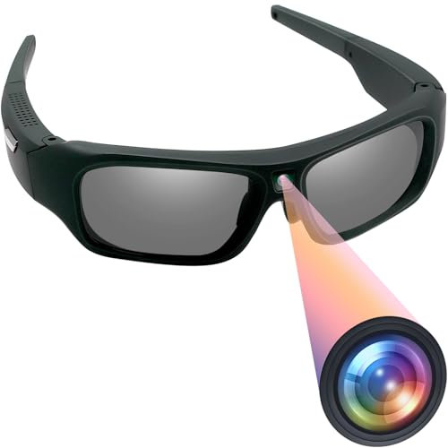 TANGMI Gafas con Camara, 4K HD & 85° Gran Angular Mini Camara, One-Touch & Lente Polarizada Gafas Cámara Soporte de Grabación de Vídeo & Toma de Fotografías para Deportes al Aire Libre