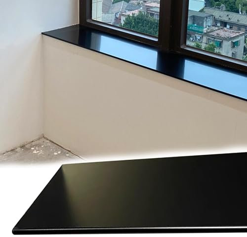 Fensterbank-Abdeckung, Mattschwarz, Fensterbank-Abdeckung Aus Metall, Wasserdichter Fensterbank-Schutz Für Drinnen Und Draußen, Dekorative Platte Für Badezimmer, Balkon, Fensterbank (100 cm X 18