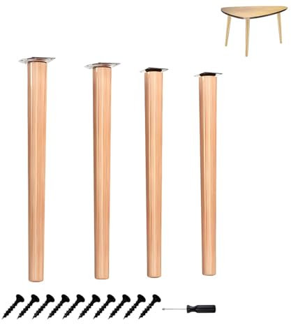 Generisch 4er Set Tischbeine Aus Massivem Naturholz Holz Möbelfüße Füße Für Esstisch, Couchtisch, Schreibtisch(40cm/16in)