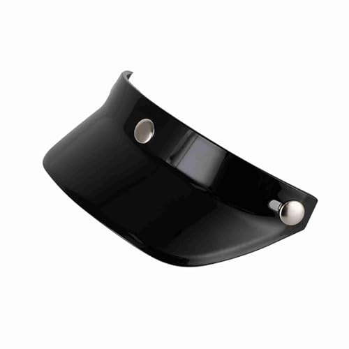 Motorradhelm Visier, Universelles Winddichtes Flip Windschutz Motorradzubehör mit 3/4 Offener Anti Sonne Offenem Gesicht Helmschild für Retro Motorradhelm Sonnenschattenschutzschutz (Black)