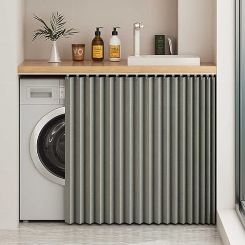 MTHGH Schrankvorhang Zum Schieben Vorhang Für Offenes Regal Staubdichter Schrank Vorhang Selbstklebend Vorhang Küchenschrank Vorhang Mit Schiene Schrankvorhänge (#1,85cmH/75cmW)