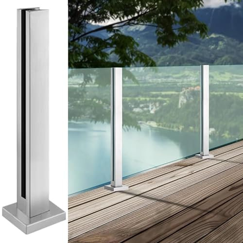 GONCBKVN Ringhiera in Vetro in Acciaio Inox, Staffa per Morsetto in Vetro per impieghi gravosi, per Vetro da 10-12 mm, Colonna per corrimano in Vetro per Scale, per Balcone, Patio, Interno ed Esterno