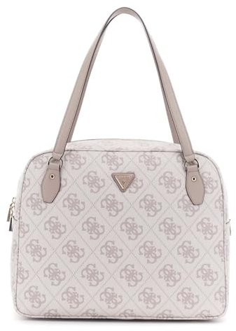 GUESS Shopper Reisetasche mit Laptopfach Travel Tote Dark Taupe Logo hellgrau