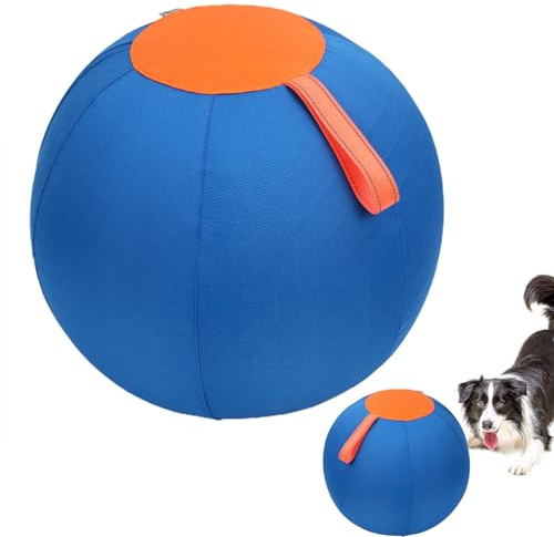Herding Ball Für Hunde, 17.7 Zoll Aufblasbarer Großer Hischball Für Mittlere Und Große Rassen, Selbstunterhaltender Trainingsball Für Haustiere, Kompatibel Mit Hirten, Viehhunden, Pferdspiel