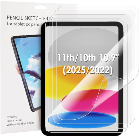 WD&CD 4 Pack Screen Protector Compatible with IPad 11 (A16) 2025 / Ipad 10 2022 10.9 Inch, Soft Clear Ultra Film Replacement for IPad 11 (A16) 2025 / Ipad 10 2022 10.9 Inch High Definition