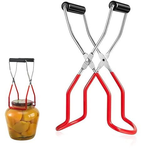 Stainless Steel Canning Jar Lifter, Jar Lifting Tongs, Heat-Resistant Anti-Slip Canning Tongs with Grip Handle for Kitchen Restaurant Wide-Mouth Multifunctional Cannings