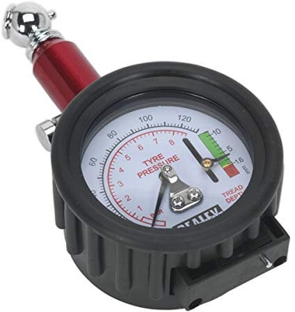 Sealey Tstpdg01 Tyre Pressure Gauge with Tyre Tread Depth Gauge