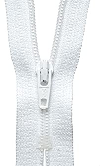 YKK Coil Zip, No. 501 White, 46 cm Length