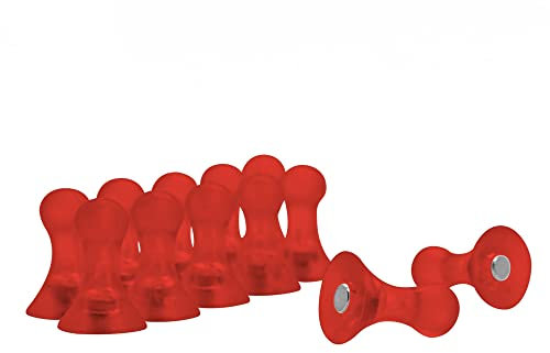 Small Red Skittle Magnets for Fridge, Whiteboard, Noticeboard, Filing Cabinet - Pack of 12