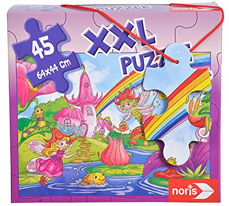 Noris 606038001 - XXL Riesenpuzzle, Willkommen im Feenland - mit 45 Teilen (Gesamtgröße: 64 x 44 cm) - für Kinder ab 3 Jahren