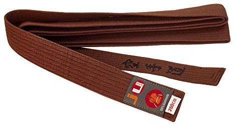 Ju-Sports Budogürtel braun mit Bestickung Karate (Japanisches Kanji)