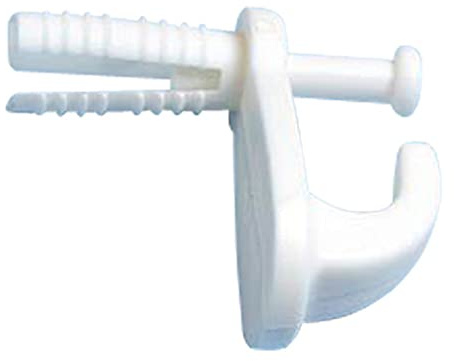 Merriway BH05322 (10 Pcs) Knock-In Hook Cavity Wall & Hollow Door Plastic - Pack of 10 Pieces