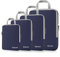 Compression Packing Cubes 3/4er Set, Gonex Kleidertaschen 4-teilig Verpackungswürfel, Kleidertaschen Set, Kofferorganizer Reise Würfel, Blau(4 Er Set)