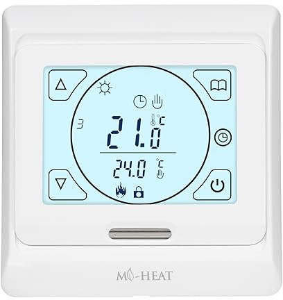 E91 Raumregler Raum-ThermostatUP Unterputz Digital Temperatur-Schalter Heizung weiß