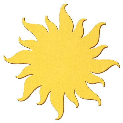 Gelbe Holz Sonne - Deko Zuschnitte 1-50cm, Breite:4cm, Pack mit:100 Stück