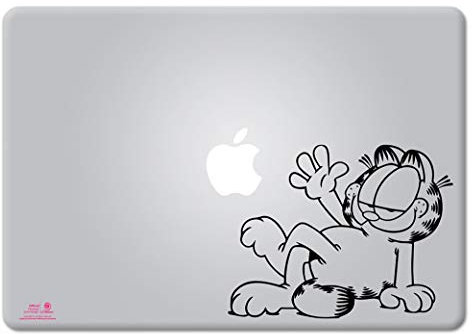Artstickers. 15 Inch 17 Inch Laptop Sticker Garfield The Cat Design Sticker for MacBook Pro Air Mac Laptop, Black, Spilart Gift, Registered Trademark