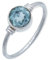 mantraroma Damen Ring 925 Silber mit Stein blau Topas Edelstein blau schlicht modern