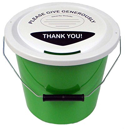 6 Charity Money Collection Buckets 5 litres - Green