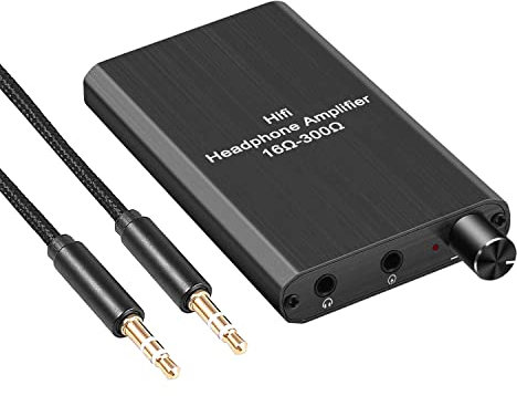 Portable Headphone amp 3.5mm Stereo Audio Out, Powered by Lithium Battery, Support GAIN, Headphone Amplifier for iPhone, iPod, iPad，MP3，MP4 and Computers