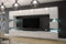 Furnitech Wohnwand Wohnzimmer Möbel (Weiß) mit LED Blau - Hängend Wohnzimmerwand Modern - Schrankwand mit Regale und TV Schrank (Nowara AN1-17W-HG21 1C)