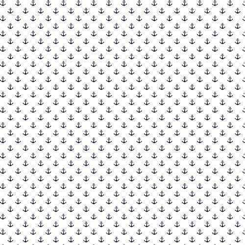 babrause® Baumwollstoff Anker Mini Weiß Blau Webware Meterware Popeline OEKOTEX 150cm breit - Ab 0,5 Meter