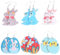 Amosfun 6 Paar Ostern Kunstleder Ohrringe Leichte Träne Osterei Hase Baumeln Ohrringe für Frauen Mädchen Party Favorisieren Festival Dressup Schmuck