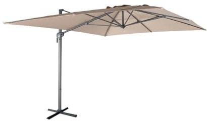 sweeek Alice's Garden - Parasol déporté rectangulaire 3x4m – Antibes – beige – parasol déporté. inclinable. rabattable et rotatif à 360°