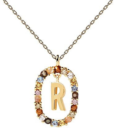 PDPAOLA - Halskette Buchstabe R- 925er Sterlingsilber 18k Vergoldung - Damenschmuck