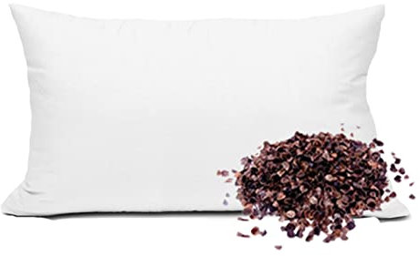Gesunder Schlaf Buchweizenkissen Kissen mit Buchweizenschale mit Reißverschluss, Unterstützung der Halswirbelsäule, orthopädisches Naturkissen, mit Innen- und Außenkissenbezug (Weiss, 30 x 50 cm)