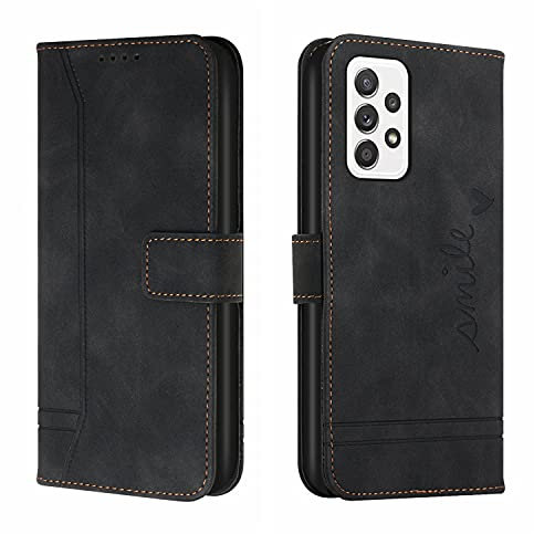 Trugox Handyhülle für Samsung Galaxy A52s 5G / A52 5G Hülle Klappbar Klapphülle mit Kartenfach Handytasche Handy Schutzhülle Tasche Leder Wallet Flip Case Slim Book Cover - Schwarz
