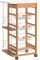 HOMCOM Carrello da Cucina Salvaspazio in Legno Marrone, Portavivande con 1 Piano di Lavoro 1 Cassetto e 4 Cestelli Metallici, 47x37x83cm