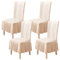 Qubjus Stuhlabdeckungen für Esszimmer Satz von 4 Stretch Stuhl Slipcover mit Rock abnehmbar waschbar Küche Stuhl Protector Cover Set für Haus, Party, Hochzeit(Off-weiß, 4Stück)