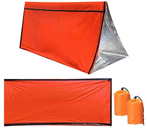 Lixada Notfall Überleben Schlafsack 2er Pack Wasserdichter PE Survival Schlafsack Leicht Thermisch Hitzeabweisend Biwaksack Tragbare Decke für Outdoor Camping Wandern