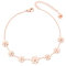 Qings Rose Gold Gänseblümchen-Fußkettchen Fußring Sieben Blumen Chrysantheme Kreuz verstellbare 25 cm lange Kette 18 Karat platiniert Armband Zierliches Schmuck Geschenk für Frauen und Mädchen